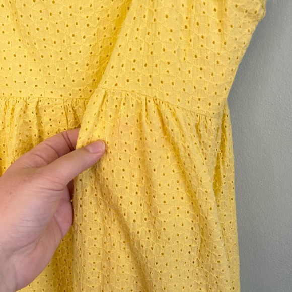 The Prairie by Rachel Ashwell Women's Yellow Spaghetti Strap Eyelet Midi Dress 8 - Picture 11 of 15